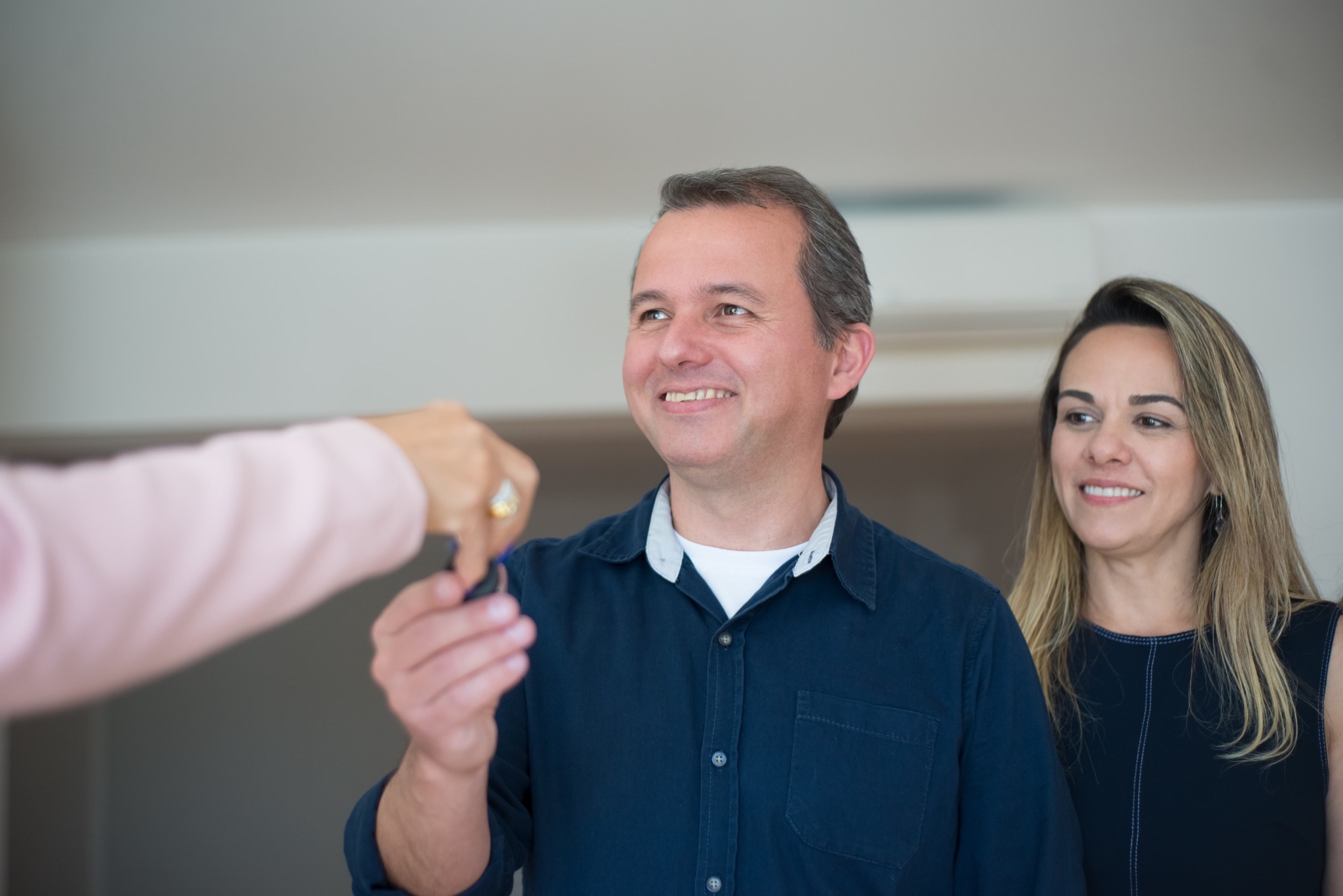 Home buyers receiving keys